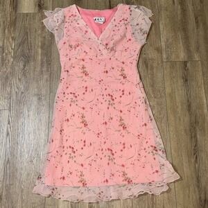 dby dress Women's Floral Sheath Dress Peach knee length flowy feminine